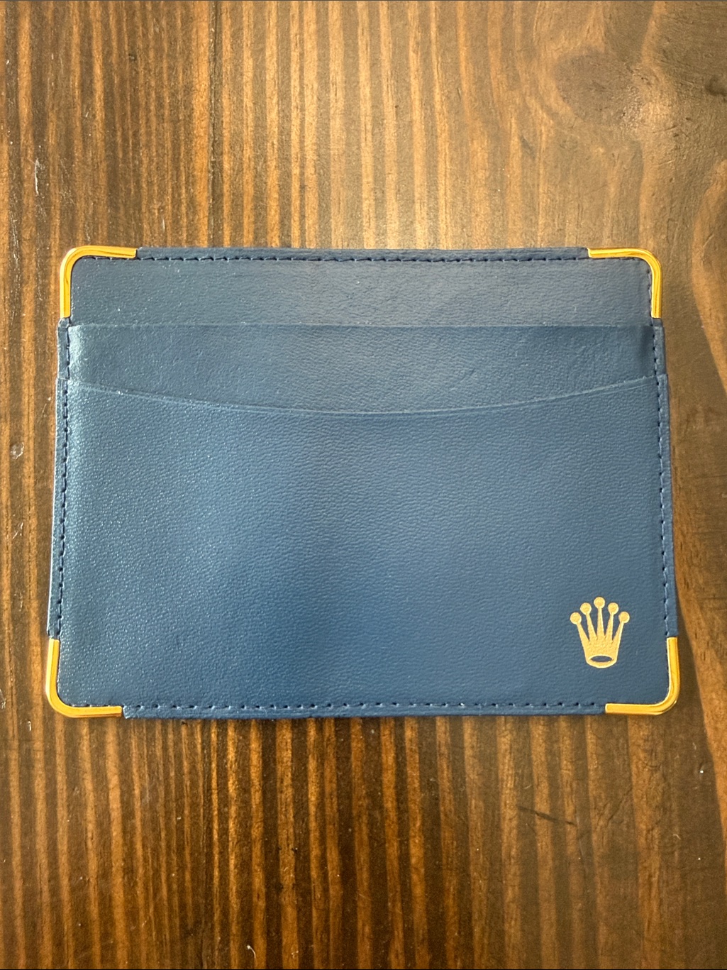 Vintage Rolex Blue Leather Card Holder With Gold Accents Wallet Sleeve Genuine Vintage Rolex Blue Leather Card Holder With Gold Accents Wallet Sleeve Genuine